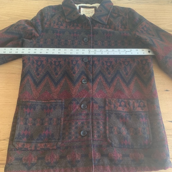 Weatherproof Vintage Aztec Sherpa Lined Jacket Coat Button Down Brown Women’s M - Picture 6 of 10